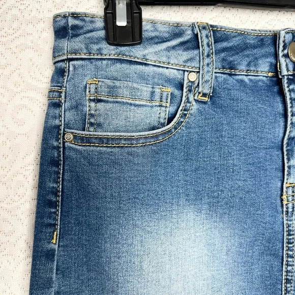 Versona Women's Blue Denim Pencil Skirt Size 27 Stretch Pockets Casual - Picture 3 of 10